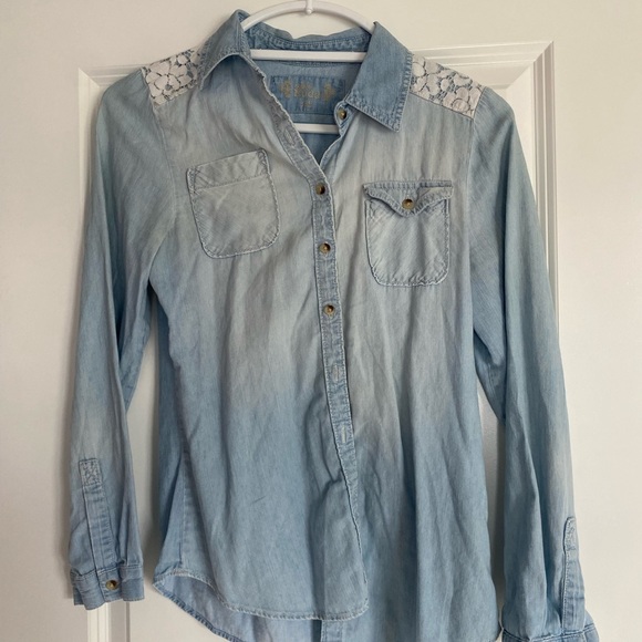 Mudd Button Up, Size: 14, Color: Denim - Picture 1 of 3